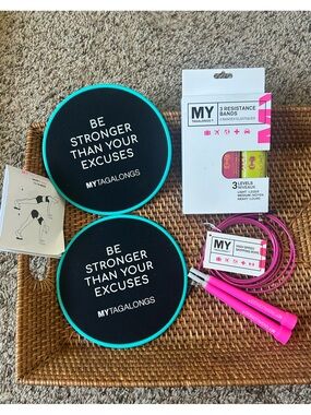 MYTAGALONGS Fitness Bundle | Core Sliders, Resistance Bands & Speed Jump Rope